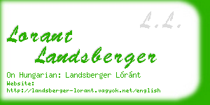 lorant landsberger business card